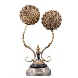 Vintage Brass Figural Flower Table Lamp