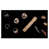 Sterling Segmented Bracelet, Ring, more Jewelry