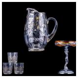 Silver City Pitcher, Farber Compote, & Votives