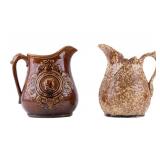 Antique Splatter Ware & Vintage Bennington Pitcher