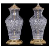 Waterford Attr. Crystal Lamp Pair