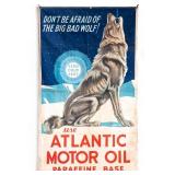 Vintage Atlantic Motor Oil Advertising Banner