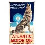 Vintage Atlantic Motor Oil Advertising Banner