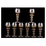 Bohemian Harrach Amber Wine Roemer Glasses (8)
