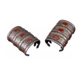 Fine Silver & Carnelian Gold Wash Bracelets