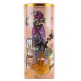 Chinese Pink Glaze Cylindrical Vase (Marked)