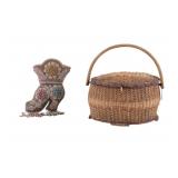 Iroquois Beaded Boot Pincushion + Basket w/ Kit