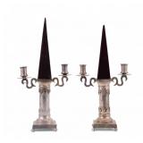 Modern Form SP Two Arm Candelabra Pair