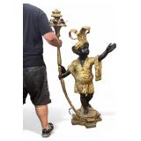 Monumental Blackamoor Painted Bronze Statue