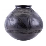 Mexican Black on Black Signed Pottery