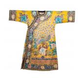 Asian Yellow Printed Robe