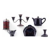 Weighted Sterling Candlesticks and Silver Plate