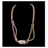 Japanese Carved Nat. Material, Stone Necklace
