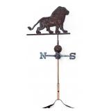 20th C Full Bodied Lion Copper Weathervane