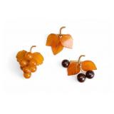 Three Vintage Amber Pins
