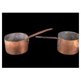 Primitive Hammered Copper Sauce Pots (2)