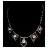 Sterling Moonstone Arts and Craft Necklace