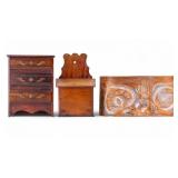19C Wood Items Folkart w/ Salesmen Sample