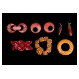 Vintage Carved Bakelite Jewelry
