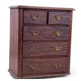 Walnut Minature Salesmen Sample Brass Pulls