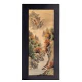 Pair of Signed Asian Watercolors on Silk