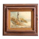 Signed Oil on Canvas "The Lighthouse"