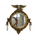 Federal Style Bullseye Mirror with Sconces