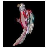 Vintage Lucite Red Macaw Parrot Brooch