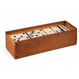Antique Carved Bone and Wood Domino Set (28pcs)