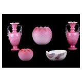 Stevens & Williams Vases & Victorian Satin Glass