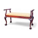 Chippendale Style Mahogany Carved Window Seat