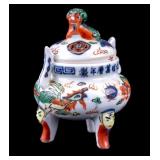 Chinese Porcelain Incense Burner, Signed