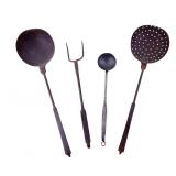 19th Century Hand Wrought Hearth Tools