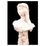 Alabaster Female Bust Madonna Sculpture