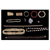 Horn, Rosario Seed, Geode, and Other Jewelry