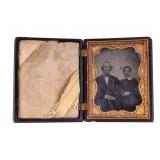Finely Carved Union Case w/ Photo of Couple