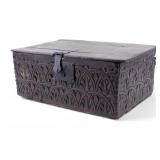 19C Highly Carved Stained Carriage Box.