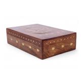 Rosewood Brass Inlay Jewelry Box