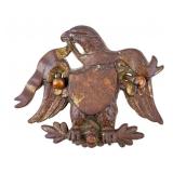 Early Brass Figural Eagle Door Plaque