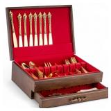 Gold Plated Rogers Stainless Flatware Set