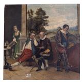 Early Realist Renaissance Scene, Oil on Board