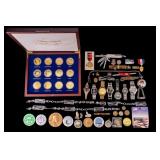 Wrist Watches, Medallions, and Vintage Pin Backs