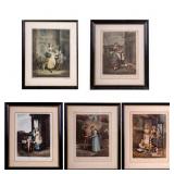 5 "Cries of London" F. Wheatly Antique Engravings