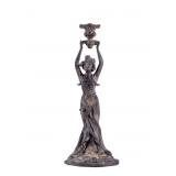 Cast Pot Metal Figural Candle Holder