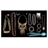 Natural Stone, Silver, and Gold Tone Jewelry