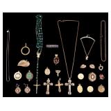 Vintage Gold Tone Pendants and Religious Jewelry