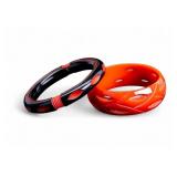 Red Bakelite Carved Vintage Bracelet
