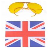 Mid Century RayBan 58-14 Yellow Aviator Sunglasses