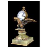 Gilt Bronze Eagle Glass Ball Clock