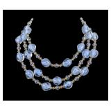 Austrian Crystal Sterling 3 Strand Necklace